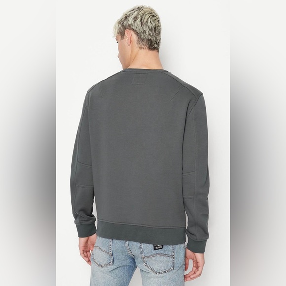 ARMANI EXCHANGE ICON LOGO CREW NECK SWEATSHIRT (DARK GRAY) - Picture 4 of 5